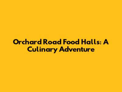 Orchard Road Food Halls: A Culinary Adventure