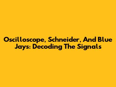 Oscilloscope, Schneider, And Blue Jays: Decoding The Signals