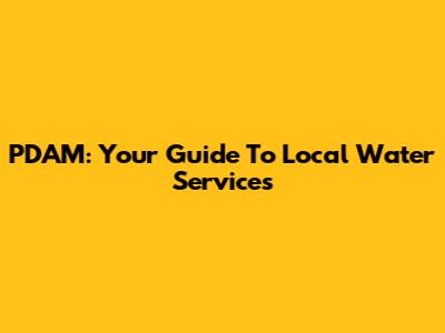 PDAM: Your Guide To Local Water Services