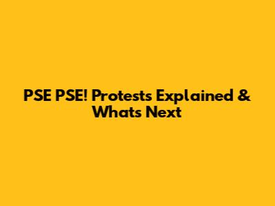 PSE PSE! Protests Explained & What's Next