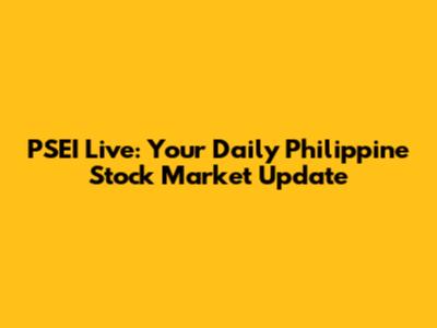PSEI Live: Your Daily Philippine Stock Market Update