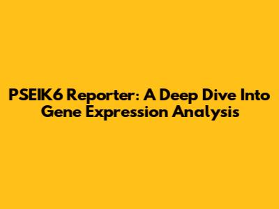 PSEIK6 Reporter: A Deep Dive Into Gene Expression Analysis