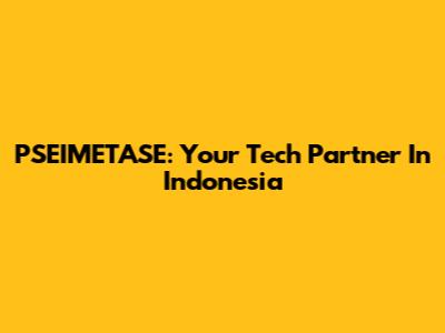 PSEIMETASE: Your Tech Partner In Indonesia