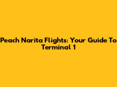 Peach Narita Flights: Your Guide To Terminal 1