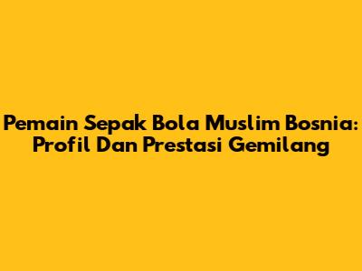 Pemain Sepak Bola Muslim Bosnia: Profil Dan Prestasi Gemilang