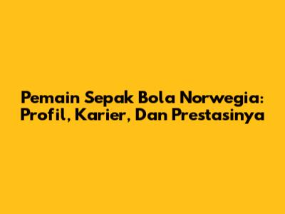 Pemain Sepak Bola Norwegia: Profil, Karier, Dan Prestasinya