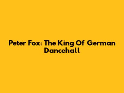 Peter Fox: The King Of German Dancehall