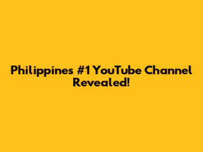 Philippines' #1 YouTube Channel Revealed!