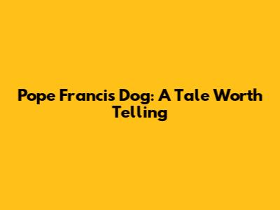 Pope Francis' Dog: A Tale Worth Telling
