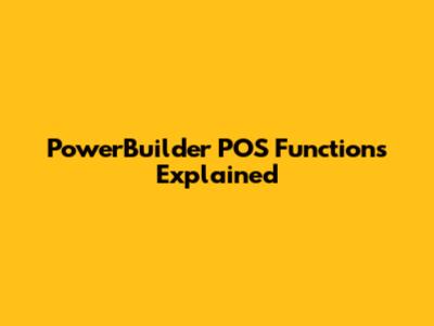 PowerBuilder POS Functions Explained