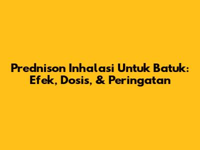Prednison Inhalasi Untuk Batuk: Efek, Dosis, & Peringatan