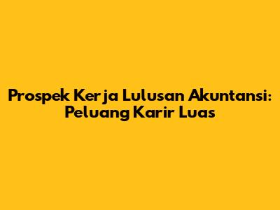 Prospek Kerja Lulusan Akuntansi: Peluang Karir Luas