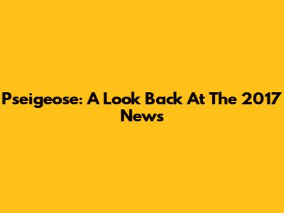 Pseigeose: A Look Back At The 2017 News