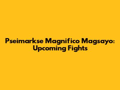Pseimarkse Magnifico Magsayo: Upcoming Fights