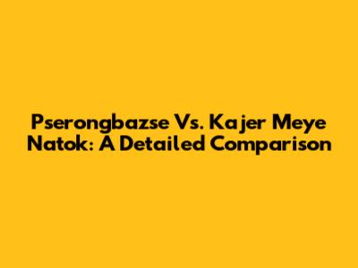 Pserongbazse Vs. Kajer Meye Natok: A Detailed Comparison