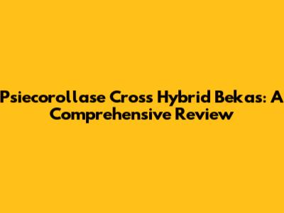 Psiecorollase Cross Hybrid Bekas: A Comprehensive Review