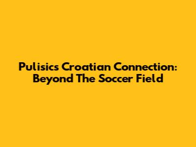 Pulisic's Croatian Connection: Beyond The Soccer Field