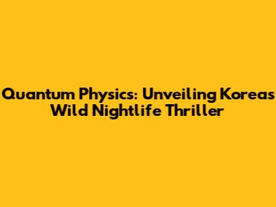 Quantum Physics: Unveiling Korea's Wild Nightlife Thriller