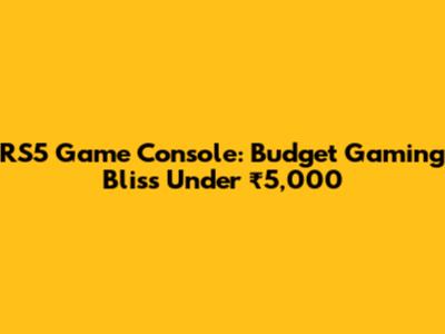 RS5 Game Console: Budget Gaming Bliss Under ₹5,000