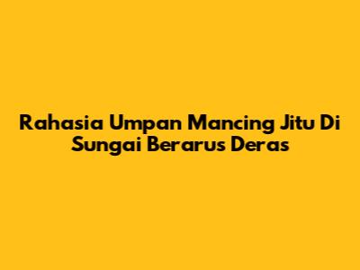 Rahasia Umpan Mancing Jitu Di Sungai Berarus Deras