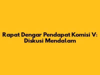 Rapat Dengar Pendapat Komisi V: Diskusi Mendalam