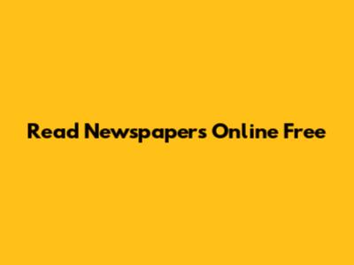 Read Newspapers Online Free