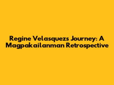 Regine Velasquez's Journey: A Magpakailanman Retrospective