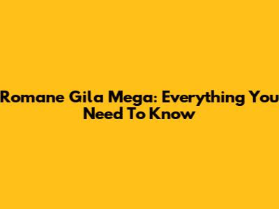 Romane Gila Mega: Everything You Need To Know