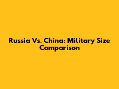 Russia Vs. China: Military Size Comparison