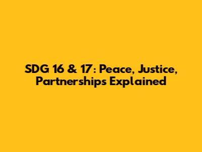 SDG 16 & 17: Peace, Justice, Partnerships Explained