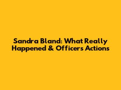 Sandra Bland: What Really Happened & Officer's Actions