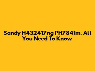 Sandy H432417ng PH7841m: All You Need To Know