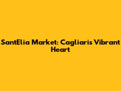 Sant'Elia Market: Cagliari's Vibrant Heart