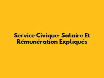 Service Civique: Salaire Et Rémunération Expliqués