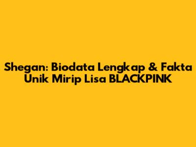 Shegan: Biodata Lengkap & Fakta Unik Mirip Lisa BLACKPINK