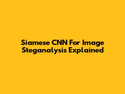 Siamese CNN For Image Steganalysis Explained