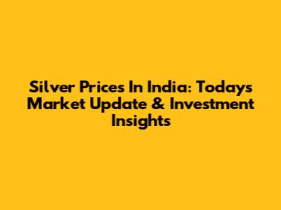 Silver Prices In India: Today's Market Update & Investment Insights