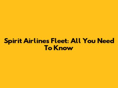 Spirit Airlines Fleet: All You Need To Know