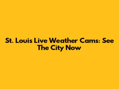 St. Louis Live Weather Cams: See The City Now