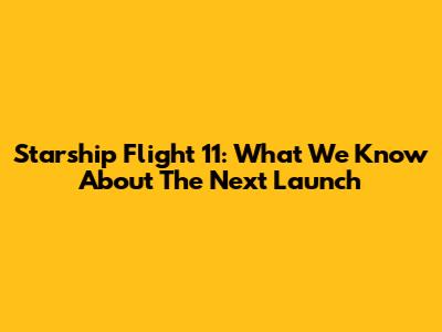 Starship Flight 11: What We Know About The Next Launch