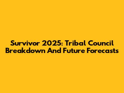Survivor 2025: Tribal Council Breakdown And Future Forecasts