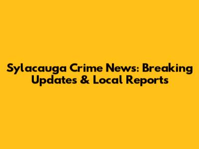 Sylacauga Crime News: Breaking Updates & Local Reports