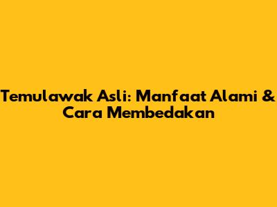 Temulawak Asli: Manfaat Alami & Cara Membedakan
