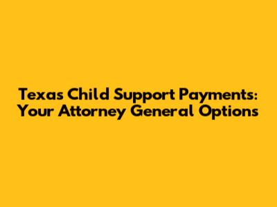 Texas Child Support Payments: Your Attorney General Options