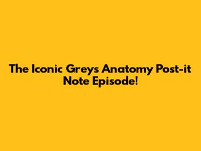 The Iconic Grey's Anatomy Post-it Note Episode!