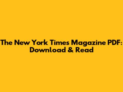 The New York Times Magazine PDF: Download & Read