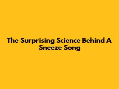 The Surprising Science Behind A Sneeze Song