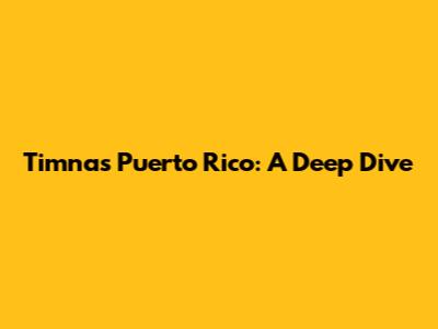 Timnas Puerto Rico: A Deep Dive