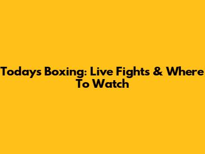 Today's Boxing: Live Fights & Where To Watch