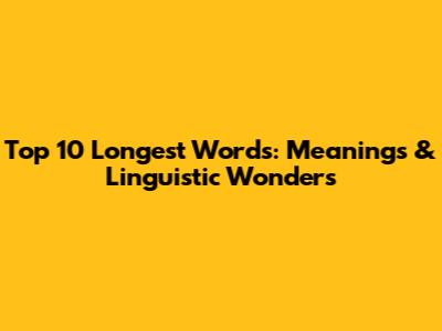 Top 10 Longest Words: Meanings & Linguistic Wonders